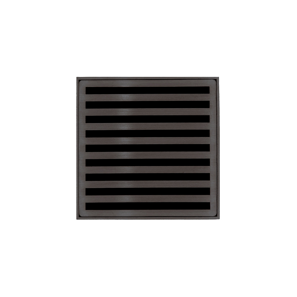 INFINITY DRAIN N 4 ORB ND 4 4" x 4" Strainer with Lines Pattern Decorative Plate and 2" Throat in Oil Rubbed Bronze for ND 4