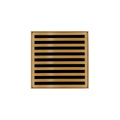 INFINITY DRAIN N 4 PB ND 4 4" x 4" Strainer with Lines Pattern Decorative Plate and 2" Throat in Polished Brass for ND 4