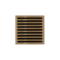 INFINITY DRAIN N 4 SB ND 4 4" x 4" Strainer with Lines Pattern Decorative Plate and 2" Throat in Satin Bronze for ND 4