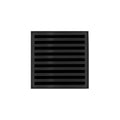 INFINITY DRAIN ND 4-2A BK ND 4 4" x 4" ND 4 Complete Kit with Lines Pattern Decorative Plate in Matte Black with ABS Drain Body, 2" Outlet