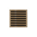 INFINITY DRAIN ND 4-2I SC ND 4 4" x 4" ND 4 Complete Kit with Lines Pattern Decorative Plate in Satin Champagne with Cast Iron Drain Body, 2" Outlet