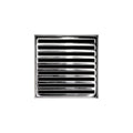 INFINITY DRAIN ND 4-2P PS ND 4 4" x 4" ND 4 Complete Kit with Lines Pattern Decorative Plate in Polished Stainless with PVC Drain Body, 2" Outlet