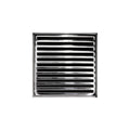 INFINITY DRAIN ND 5-2A PS ND 5 5" x 5" ND 5 Complete Kit with Lines Pattern Decorative Plate in Polished Stainless with ABS Drain Body, 2" Outlet