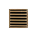 INFINITY DRAIN ND 5-2P SB ND 5 5" x 5" ND 5 Complete Kit with Lines Pattern Decorative Plate in Satin Bronze with PVC Drain Body, 2" Outlet