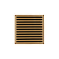 INFINITY DRAIN NDB 4-A PB ND 4 4" x 4" NDB 4 Complete Kit with Lines Pattern Decorative Plate in Polished Brass with ABS Bonded Flange Drain Body, 2", 3" and 4" Outlet