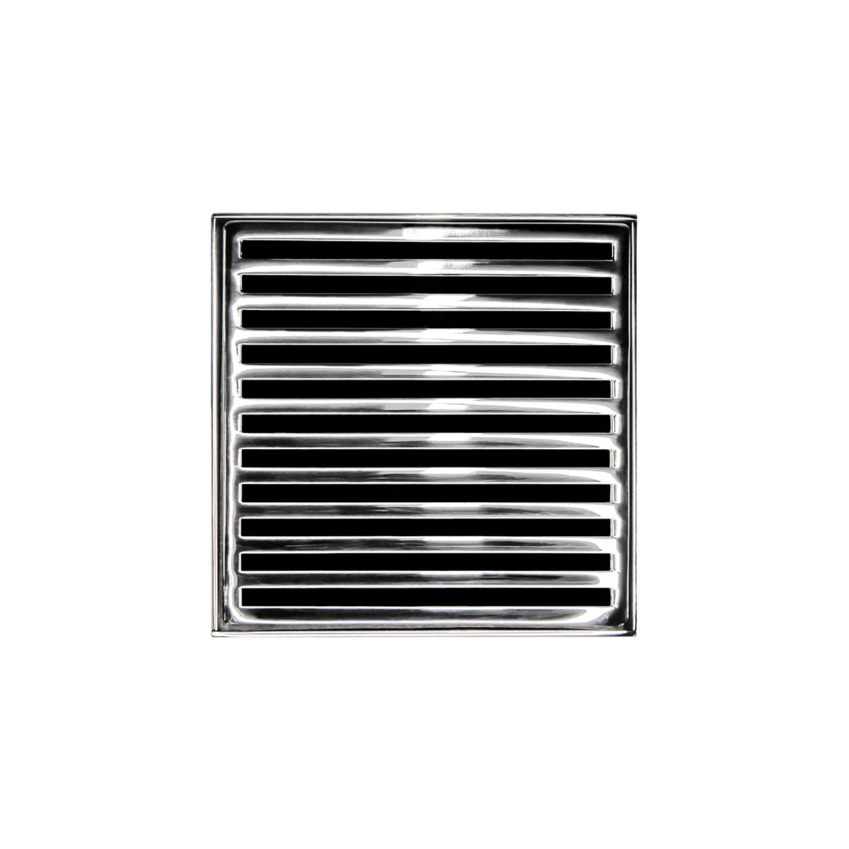 INFINITY DRAIN NDB 4-S PS ND 4 4" x 4" NDB 4 Complete Kit with Lines Pattern Decorative Plate in Polished Stainless with Stainless Steel Bonded Flange Drain Body, 2" No Hub Outlet