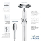 MOEN N207C0CH Spa Shower Two-Function 7.9" Diameter Spray Head Standard with Handshower - Chrome/White