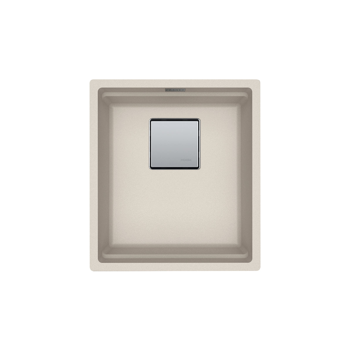FRANKE PKG11014CHA Peak 16.1-in. x 18.1-in. Granite Undermount Single Bowl Kitchen Sink in Champagne
