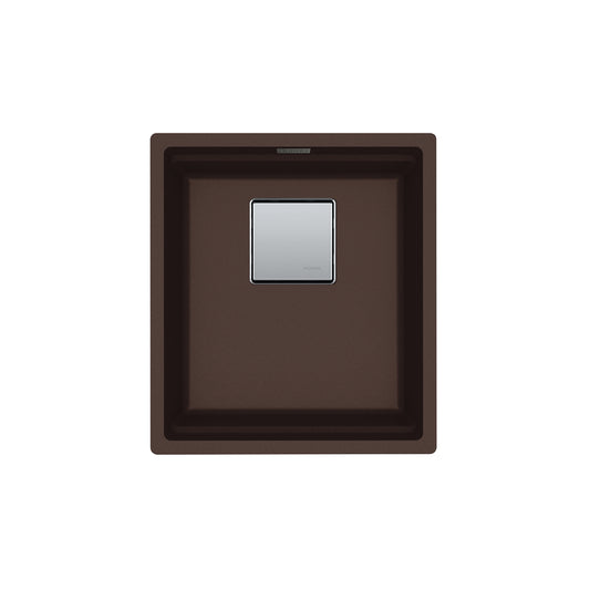 FRANKE PKG11014MOC Peak  16.1-in. x 18.1-in. Mocha Granite Undermount Single Bowl Kitchen Sink - PKG11014MOC In Mocha