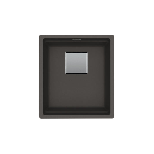 FRANKE PKG11014SLG Peak 16.1-in. x 18.1-in. Granite Undermount Single Bowl Kitchen Sink in Slate Grey