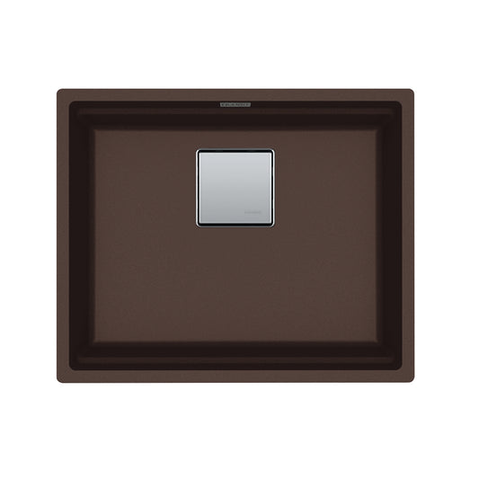 FRANKE PKG11020MOC Peak 22.1-in. x 18.1-in. Mocha Granite Undermount Single Bowl Granite Kitchen Sink - PKG11020MOC In Mocha