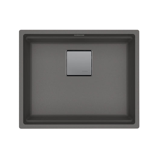 FRANKE PKG11020SHG Peak 22.1-in. x 18.1-in. Stone Grey Granite Undermount Single Bowl Kitchen Sink - PKG11020SHG In Stone Grey