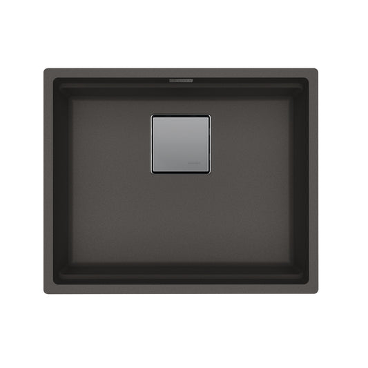 FRANKE PKG11020SLG Peak 22.1-in. x 18.1-in. Granite Undermount Single Bowl Kitchen Sink in Slate Grey
