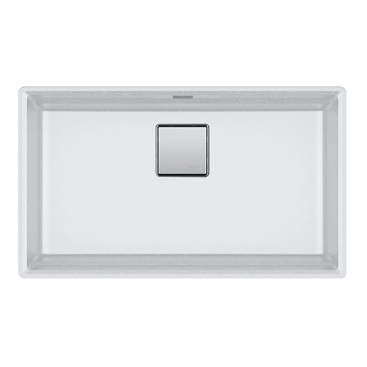 FRANKE PKG11031PWT Peak 32.0-in. x 18.8-in. Polar White Granite Undermount Single Bowl  Kitchen Sink - PKG11031PWT In Polar White