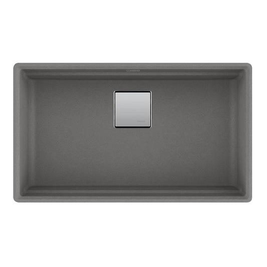 FRANKE PKG11031SHG Peak 32.0-in. x 18.8-in. Stone Grey Granite Undermount Single Bowl Kitchen Sink - PKG11031SHG In Stone Grey