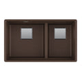 FRANKE PKG160LD-MOC Peak 32.0-in. x 18.8-in. Mocha Granite Undermount Double Bowl Kitchen Sink - PKG160LD-MOC In Mocha