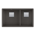 FRANKE PKG160LD-SLG Peak 32.0-in. x 18.8-in. Granite Undermount Double Bowl Kitchen Sink in Slate Grey