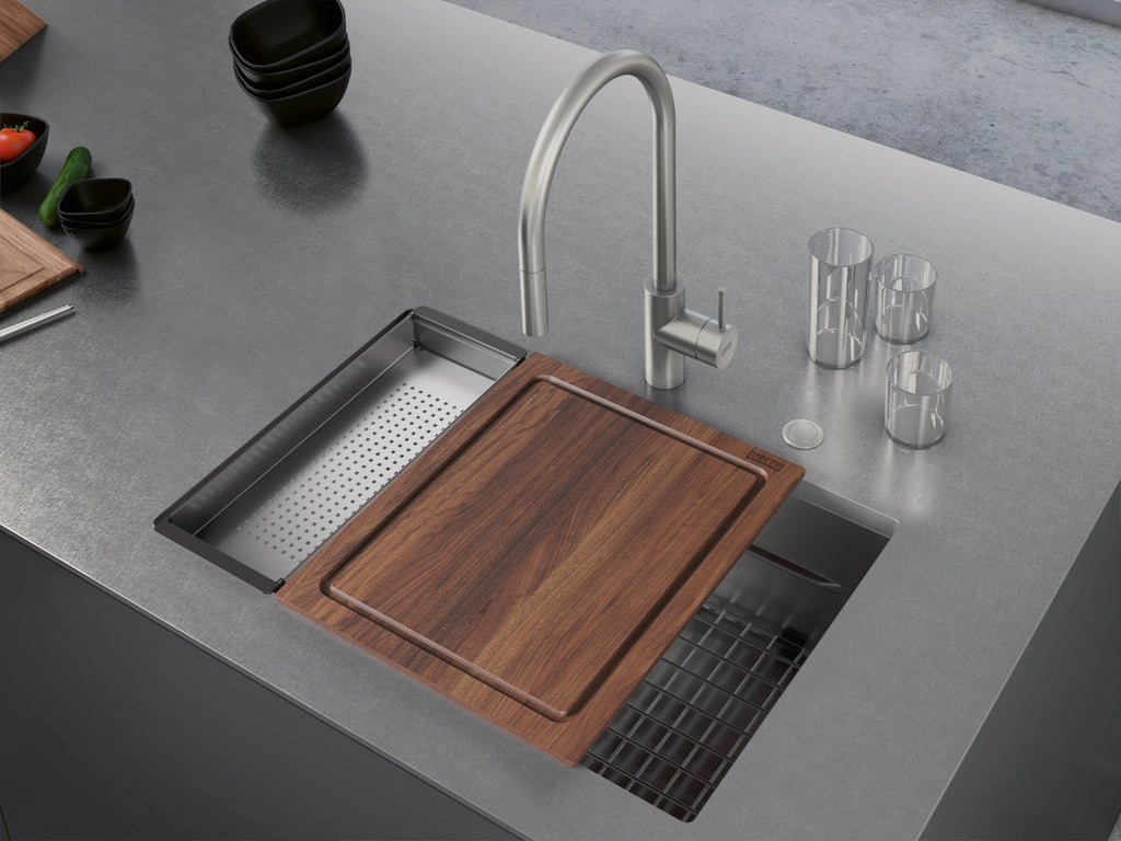 FRANKE PKX11028-WKC Peak Workcenter 29-in. x 18-in. 16 Gauge Stainless Steel Undermount Single Bowl Kitchen Sink In Diamond