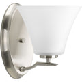 PROGRESS LIGHTING P2004-09 Brushed Nickel Bravo Collection One-Light Brushed Nickel Etched Glass Modern Bath Vanity Light