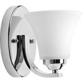PROGRESS LIGHTING P2008-15 Polished Chrome Adorn Collection One-Light Polished Chrome Etched Glass Traditional Bath Vanity Light