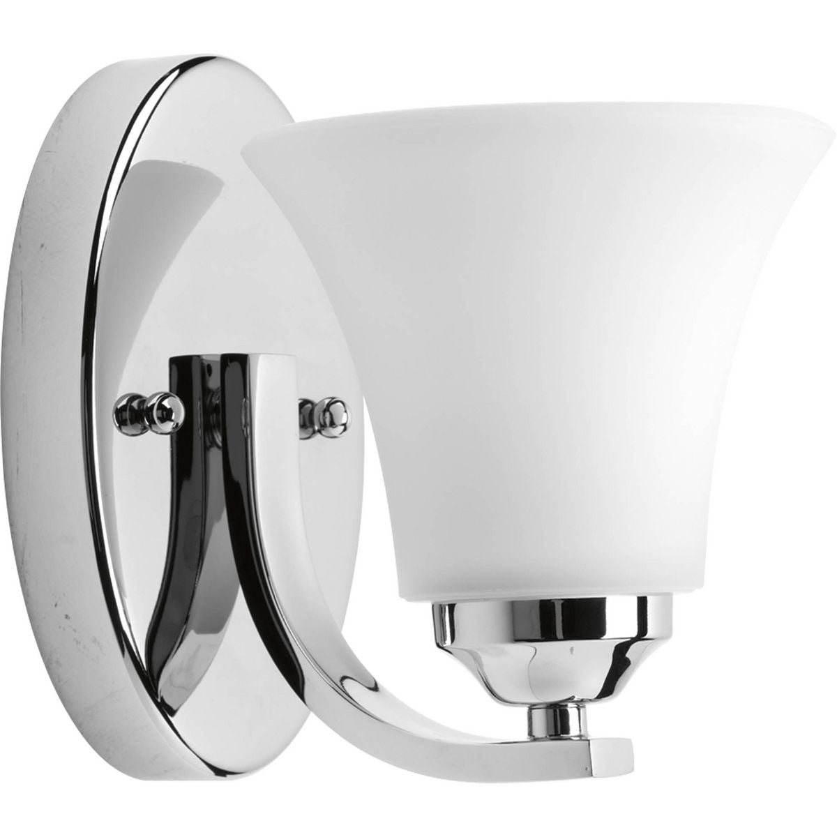 PROGRESS LIGHTING P2008-15 Polished Chrome Adorn Collection One-Light Polished Chrome Etched Glass Traditional Bath Vanity Light