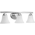 PROGRESS LIGHTING P2010-15 Polished Chrome Adorn Collection Three-Light Polished Chrome Etched Glass Traditional Bath Vanity Light