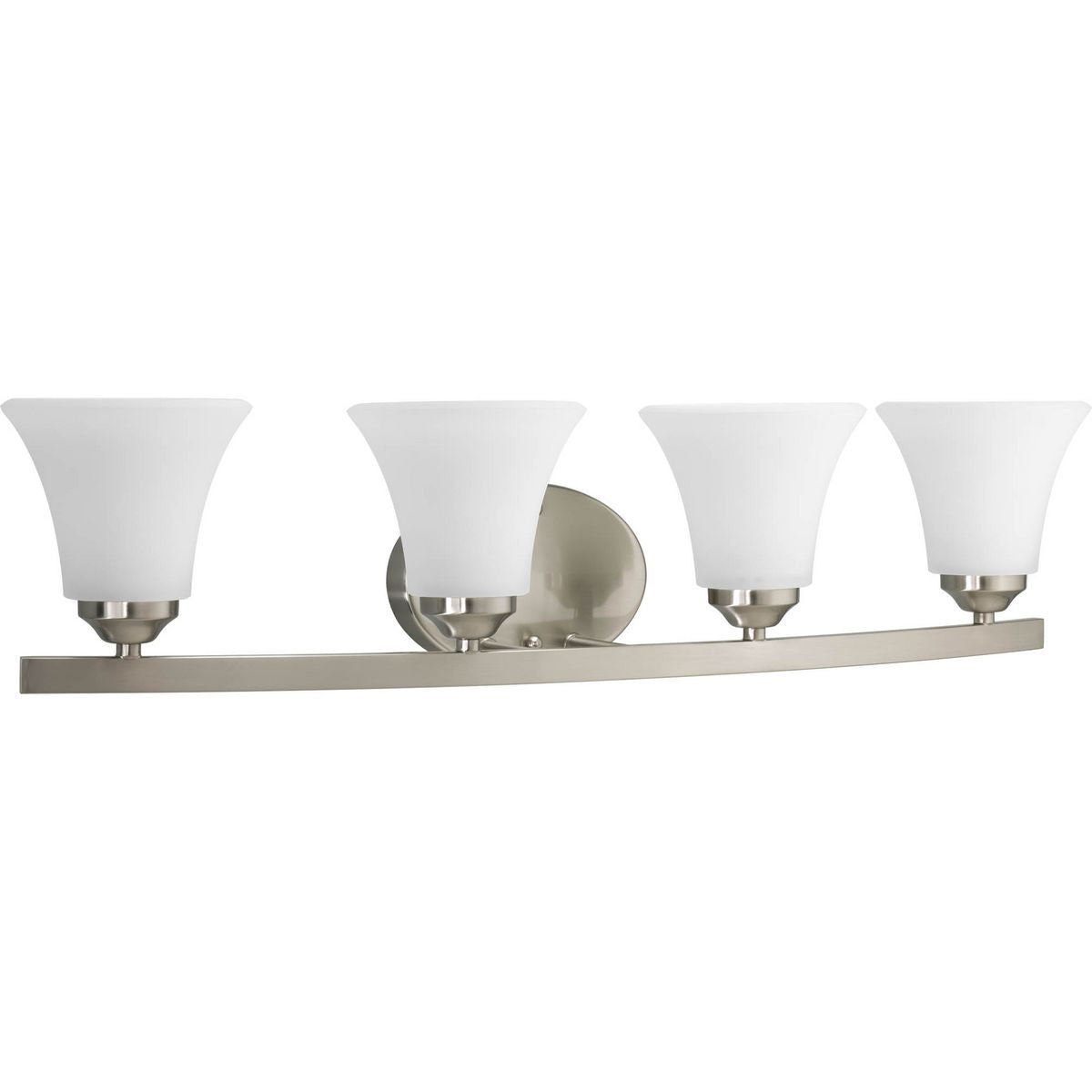PROGRESS LIGHTING P2011-09 Brushed Nickel Adorn Collection Four-Light Brushed Nickel Etched Glass Traditional Bath Vanity Light