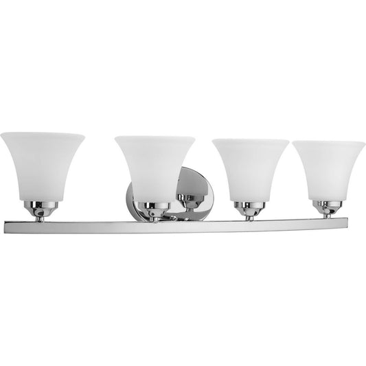 PROGRESS LIGHTING P2011-15 Polished Chrome Adorn Collection Four-Light Polished Chrome Etched Glass Traditional Bath Vanity Light