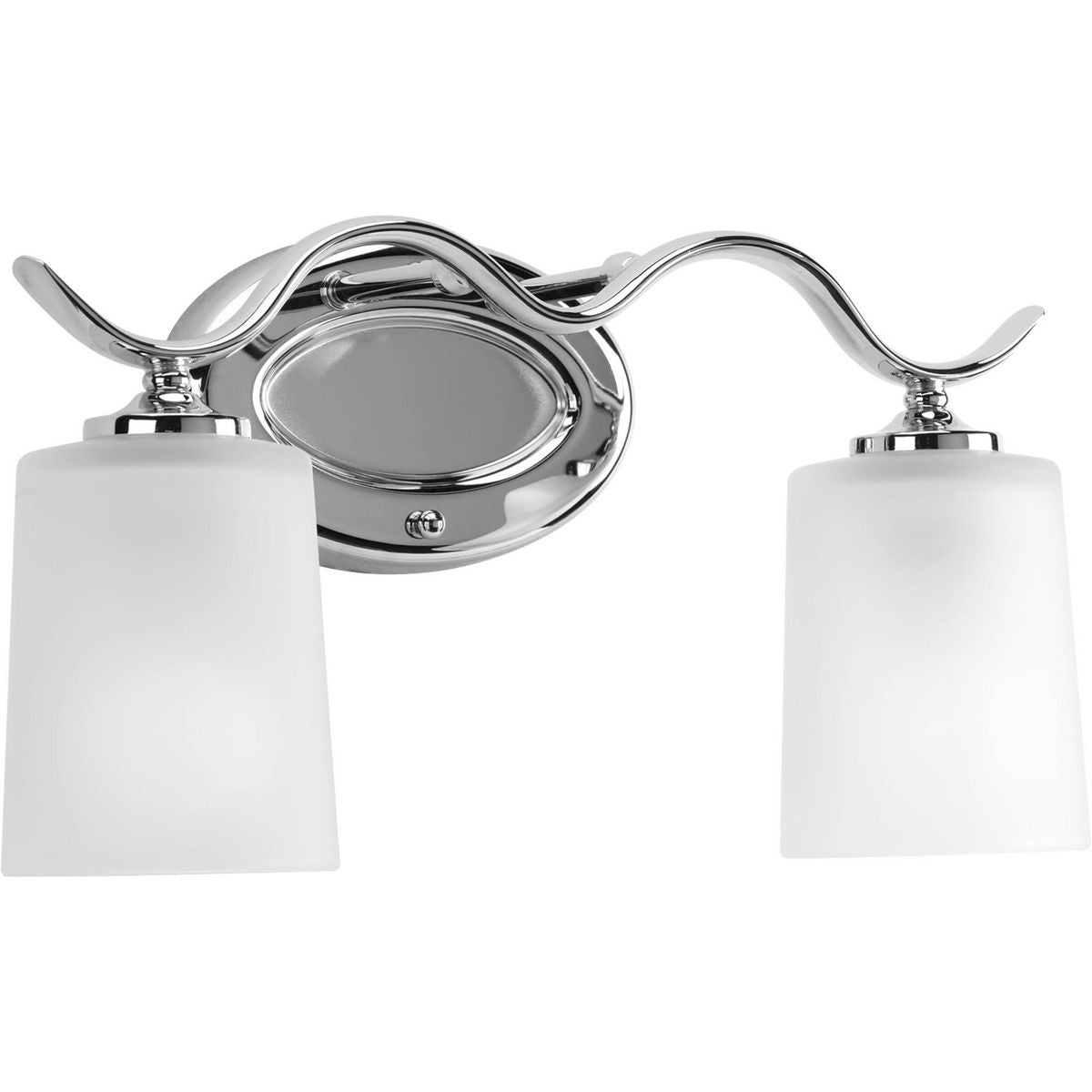 PROGRESS LIGHTING P2019-15 Polished Chrome Inspire Collection Two-Light Polished Chrome Etched Glass Traditional Bath Vanity Light
