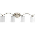 PROGRESS LIGHTING P2021-09 Brushed Nickel Inspire Collection Four-Light Brushed Nickel Etched Glass Traditional Bath Vanity Light
