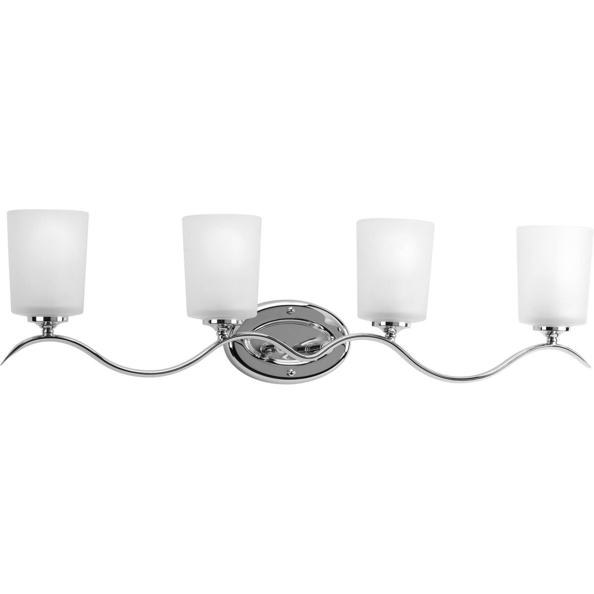 PROGRESS LIGHTING P2021-15 Polished Chrome Inspire Collection Four-Light Polished Chrome Etched Glass Traditional Bath Vanity Light