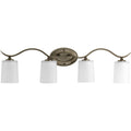 PROGRESS LIGHTING P2021-20 Antique Bronze Inspire Collection Four-Light Antique Bronze Etched Glass Traditional Bath Vanity Light