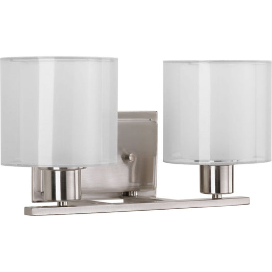 PROGRESS LIGHTING P2078-09 Brushed Nickel Invite Collection Two-Light Bath & Vanity