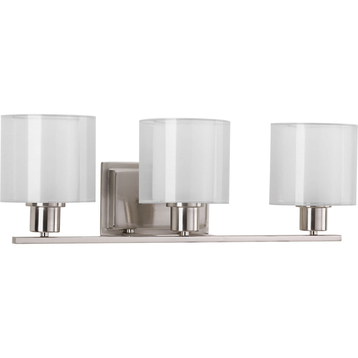 PROGRESS LIGHTING P2079-09 Brushed Nickel Invite Collection Three-Light Bath & Vanity
