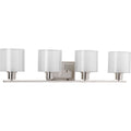 PROGRESS LIGHTING P2080-09 Brushed Nickel Invite Collection Four-Light Bath & Vanity