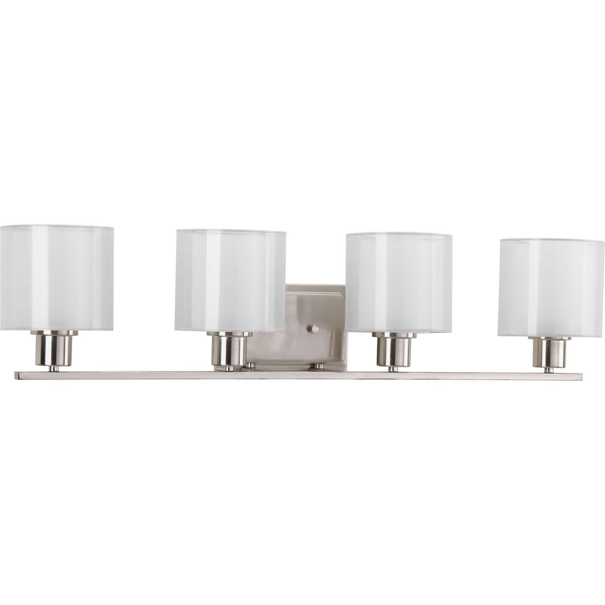 PROGRESS LIGHTING P2080-09 Brushed Nickel Invite Collection Four-Light Bath & Vanity