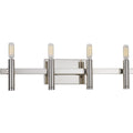 PROGRESS LIGHTING P2102-104 Polished Nickel Draper Collection Four-Light Polished Nickel Luxe Bath Vanity Light