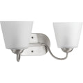 PROGRESS LIGHTING P2128-09 Brushed Nickel Arden Collection Two-Light Bath & Vanity