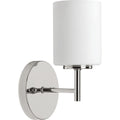 PROGRESS LIGHTING P2131-104 Polished Nickel Replay Collection One-Light Polished Nickel Etched White Glass Glass Modern Bath Vanity Light