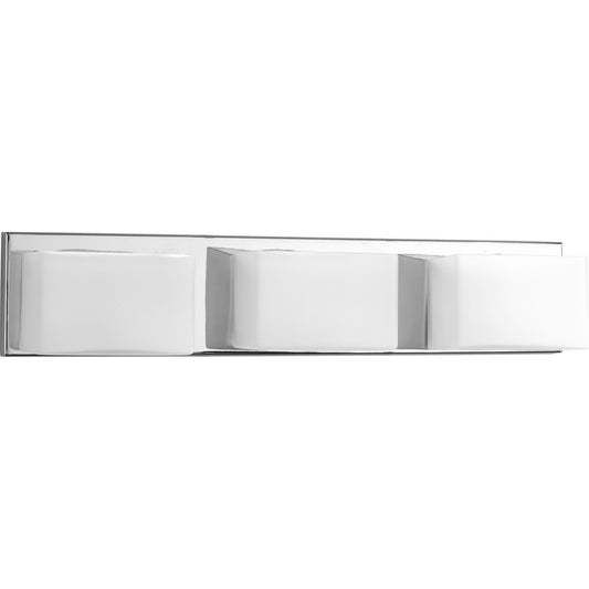 PROGRESS LIGHTING P2144-1530K9 Polished Chrome Ace LED Collection Three-Light Polished Chrome Etched Glass Modern LED Bath Vanity Light