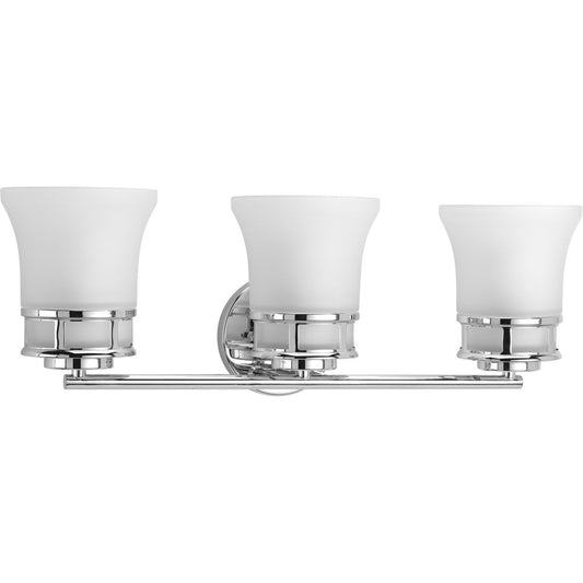 PROGRESS LIGHTING P2148-15 Polished Chrome Cascadia Collection Three-Light Bath & Vanity
