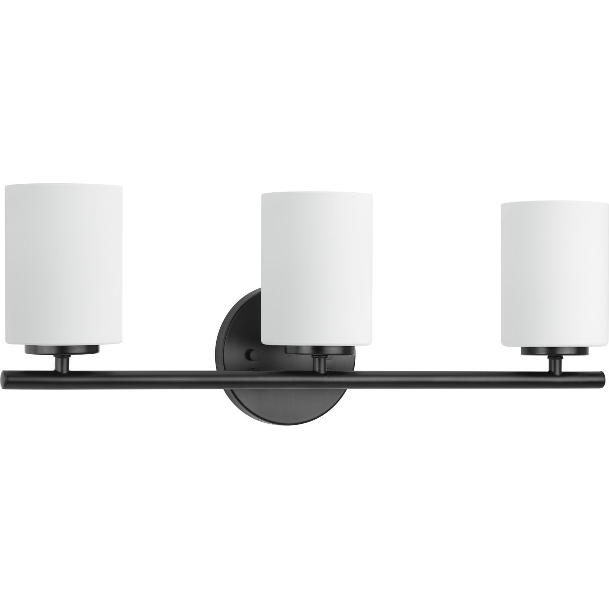 PROGRESS LIGHTING P2159-31 Textured Black Replay Collection Three-Light Textured Black Etched Glass Modern Bath Vanity Light