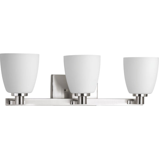 PROGRESS LIGHTING P2167-09 Brushed Nickel Fleet Collection Three-Light Bath & Vanity