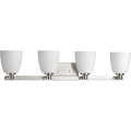 PROGRESS LIGHTING P2168-09 Brushed Nickel Fleet Collection Four-Light Bath & Vanity