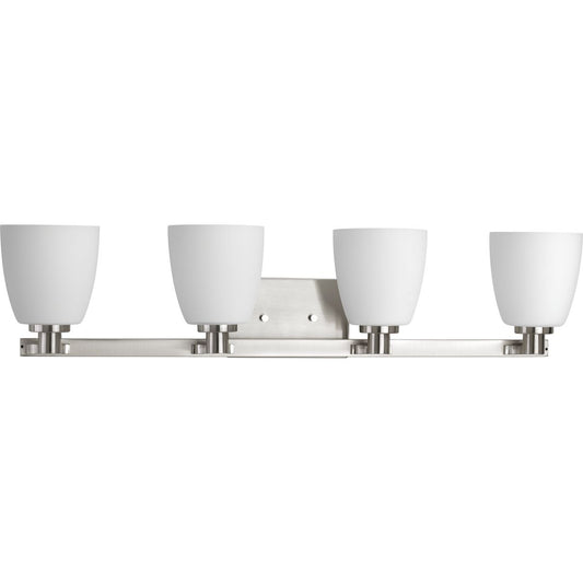 PROGRESS LIGHTING P2168-09 Brushed Nickel Fleet Collection Four-Light Bath & Vanity