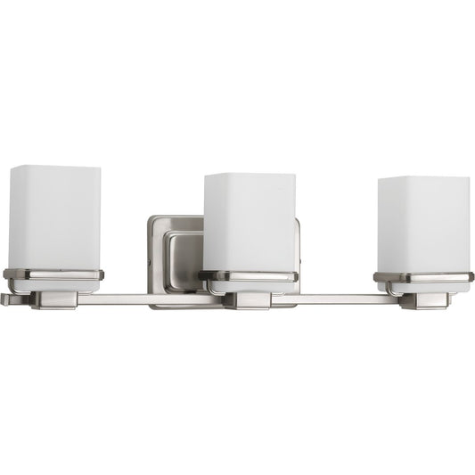 PROGRESS LIGHTING P2195-09 Brushed Nickel Metric Collection Three-Light Bath & Vanity