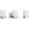 PROGRESS LIGHTING P2195-15 Polished Chrome Metric Collection Three-Light Bath & Vanity