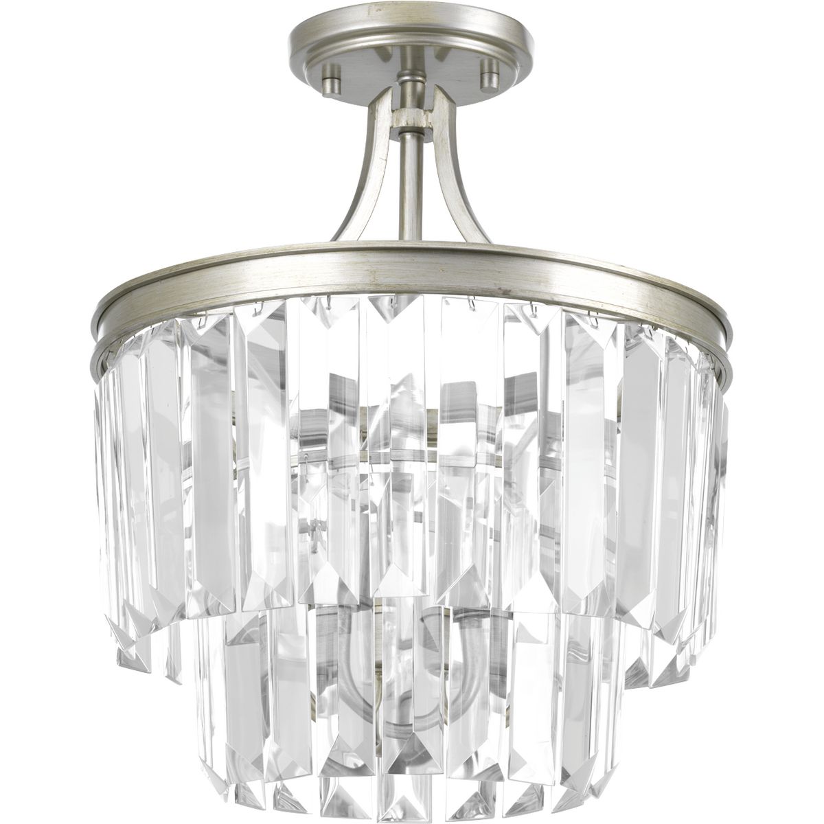 PROGRESS LIGHTING P2325-134 Silver Ridge Glimmer Collection Three-Light 15-1/2" Semi-Flush Convertible