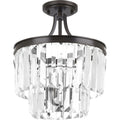 PROGRESS LIGHTING P2325-20 Antique Bronze Glimmer Collection Three-Light 15-1/2" Semi-Flush Convertible