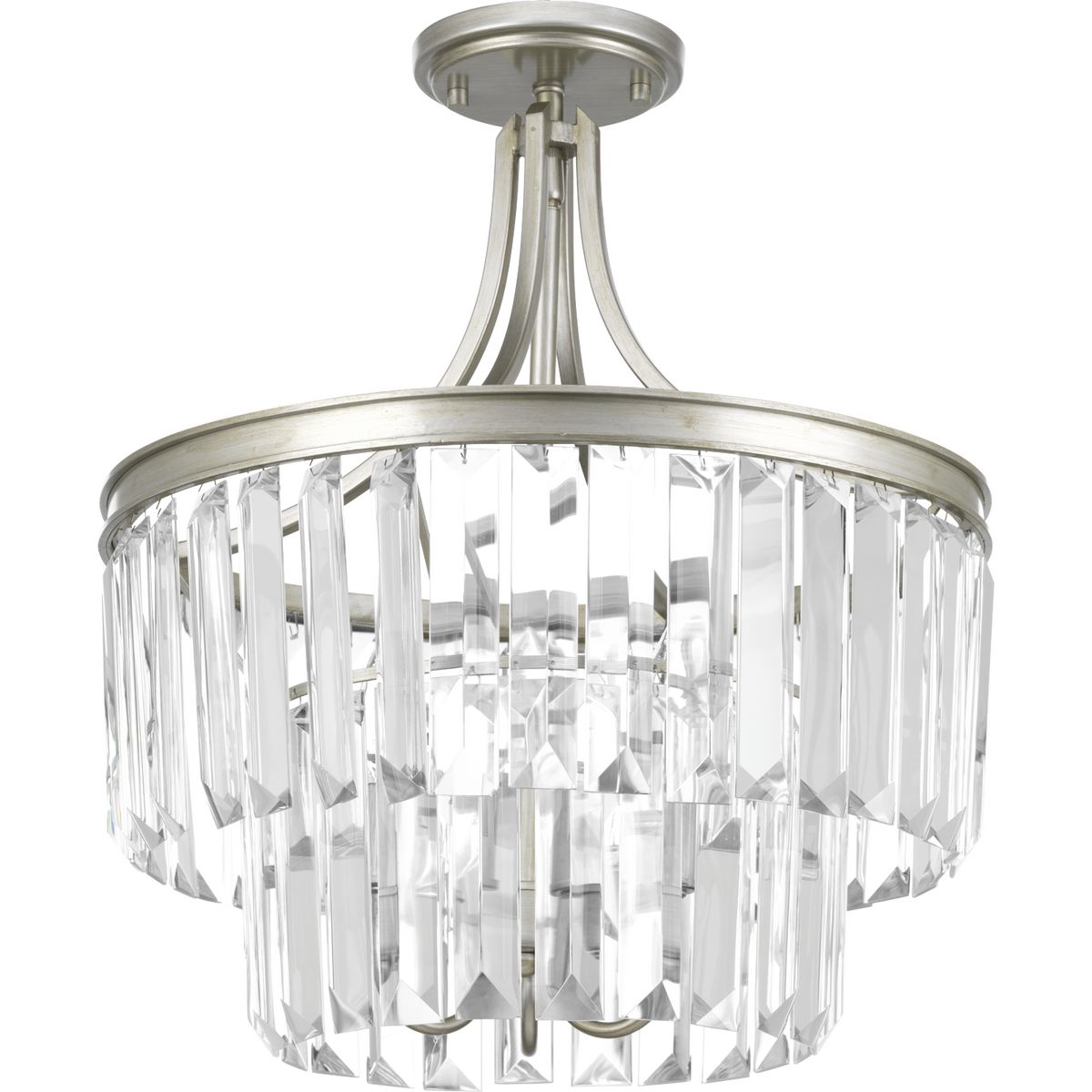 PROGRESS LIGHTING P2326-134 Silver Ridge Glimmer Collection Three-Light 19" Semi-Flush Convertible